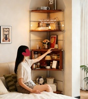 Meuble d'angle vintage, étagère d'angle, meuble d'angle pour salon, meuble d'angle multifonctionnel pour chambre à coucher, bibliothèque