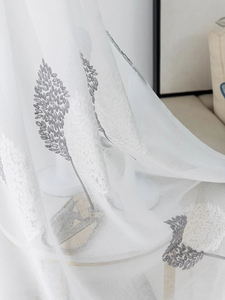1PC White Voile <b>Curtain</b>,Woven 100% Polyester Embroidery Sheer <b>Curtain</b> for the Living Room - Product Image 3