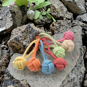 Juguete Masticable para Perros de Cuerda de Algodón de Color Caramelo, Moderno, Ecológico, Popular, para Limpieza Dental - Product Image 3