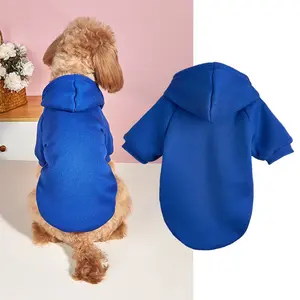 Pet Clothes Big Size Outfits Warm Solid Color Two-legged Hooded Puppy Dog Cat Sweatshirt Hoodie