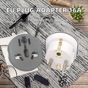 고품질 NFC 구리 EU 플러그 어댑터 유니버설 유럽형 원형 2핀 변환 플러그 10A 250V 영국/호주/미국에서 슈코 변환기 - Product Image 2