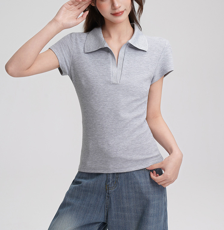 Women's Customized Summer Quick-Drying Fitness Top Nude Feeling for Polo Shirt for Yoga Sportswear