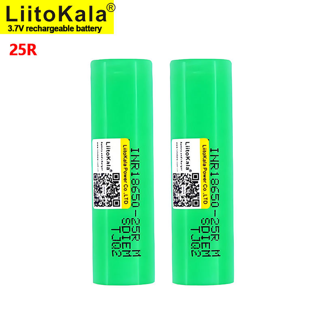 LiitoKala 25R  18650 2500mAh 3.7V Li-ion Rechargeable Battery for Flashlight