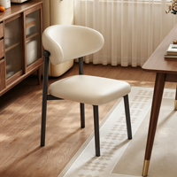 Chaise de salle à manger rembourrée avec cadre en acier au carbone léger et moderne, personnalisable pour hôtels et cafés