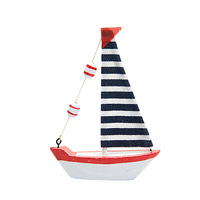 Modèle de bateau à voile en bois artisanal de 15 cm, décoration de table, thème marin méditerranéen, pour la maison
