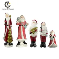 卸売材料カスタマイズ可能な紙張り子樹脂クリスマス卓上装飾サンタクロース装飾