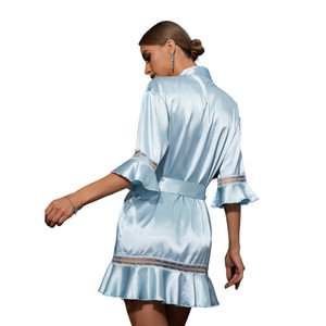 Robes de mariée courtes en soie de luxe sur mesure en gros pour femmes Robe en satin à dentelle Sexy - Product Image 2