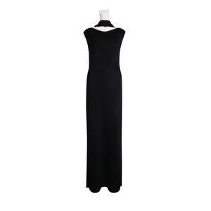 Nuevo <span class=keywords><strong>Vestido</strong></span> de Mujer para Primavera/Verano, Elegante <span class=keywords><strong>Vestido</strong></span> Maxi Negro sin Mangas, Corte en A, Tejido de <span class=keywords><strong>Punto</strong></span> con Detalle de <span class=keywords><strong>Hilo</strong></span> Metálico - Product Image 5