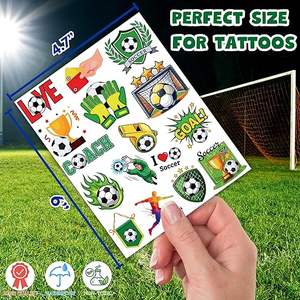 Tatuajes Temporales Desechables con Tema de Fútbol, Pegatinas de Tatuajes Impermeables, Pegatinas Deportivas de Fútbol para Eventos de Partidos de Fútbol - Product Image 3