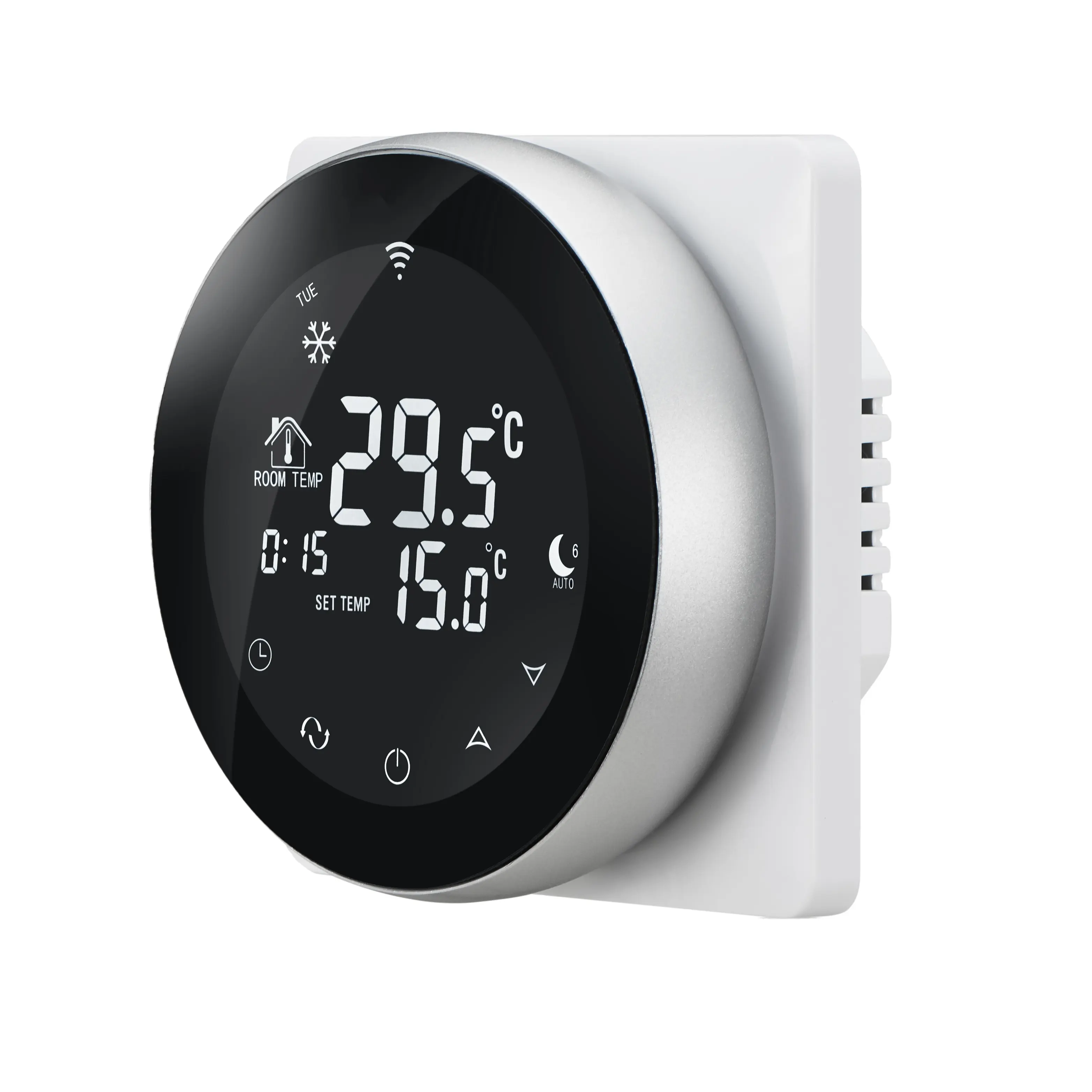 Thermostat WiFi Tuya, bagian sistem pemanas lantai listrik, thermostat 16A 230V digunakan untuk apartemen hotel, kontrol aplikasi, pemrograman digital OEM
