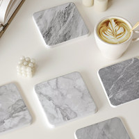 Sous-verre en diatomite à motif marbré fluide, absorbant rapidement l'eau, antidérapant, résistant à la chaleur, pour la décoration de la table à café ou à thé à la maison