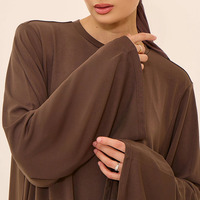 Nouveau style d'abaya en jersey personnalisée pour femmes musulmanes couleur unie longueur maxi vêtements islamiques modestes abaya en jersey pour femmes musulmanes