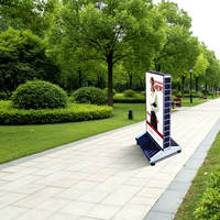 Boîte à lumière LED intelligente solaire extérieure en aluminium, double face, avec capteur marche/arrêt automatique, pour affichage commercial décoratif