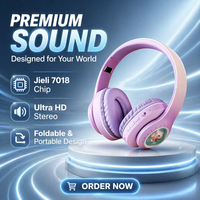 Headset Anak Berbahan Kulit Protein, Desain Kapsul Luar Angkasa Beruang Kartun Lucu, Dapat Dilipat, Mode Ganda Nirkabel & Kabel, Stereo
