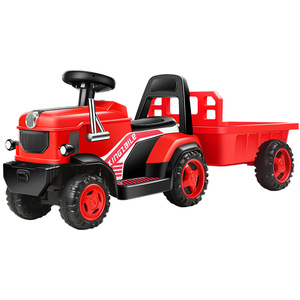 Tractor eléctrico rojo con asiento y cuchara para niños de 2 a 6 años, vehículo de juguete de plástico recargable de cuatro ruedas - Product Image 5