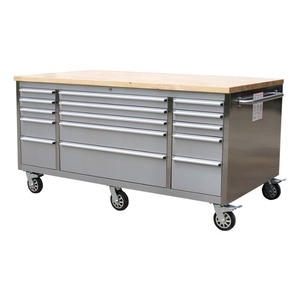 Boîte <span class=keywords><strong>en</strong></span> acier inoxydable de 72 pouces, robuste, 15 tiroirs, portes coulissantes, roues de patins <span class=keywords><strong>en</strong></span> ligne, ODM/OEM/personnalisation prise <span class=keywords><strong>en</strong></span> charge - Product Image 1