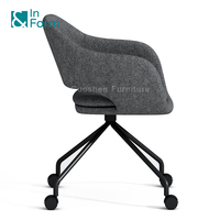 Fauteuil 4 étoiles polyvalent rembourré en mousse moulée ergonomique Accoudoir design Salon Bureau Chaise de loisirs avec roulettes