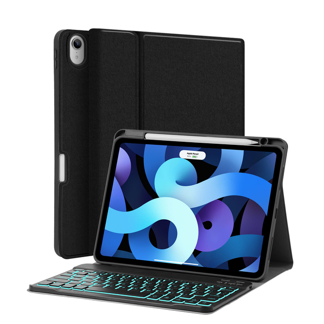 New Pu Leather Wireless Keyboard With Backlight Case for ipad air 4 for Ipad 10th Generations 10.9