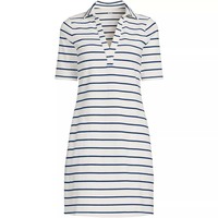 Robe Polo Femme Personnalisée avec Logo, Manches Coude, Longueur Genou, Coton Spandex, Col en V, Poches Latérales, Respirante, Décontractée, Style T-shirt