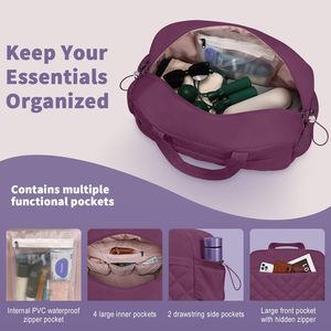 Sac de voyage grande capacité, sac de sport portable de haute qualité pour organiser les essentiels de voyage avec plaque de soutien anti-affaissement - Product Image 3