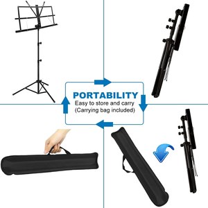 Soporte de música 2 en 1 Soporte de <span class=keywords><strong>partituras</strong></span> plegable de doble uso Soporte de libro de escritorio Portátil y ligero - Product Image 6