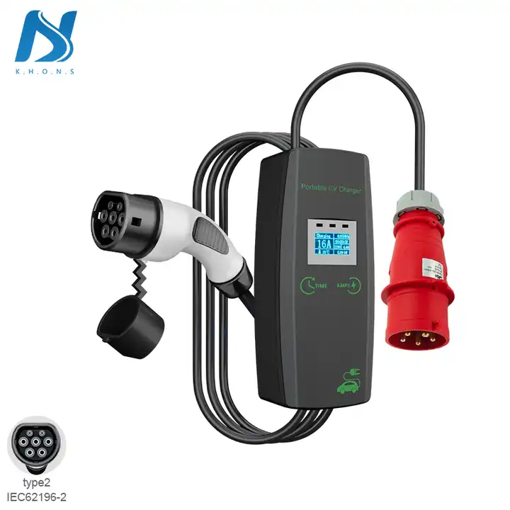 50Hz / 60Hz IP54 Portable EV Charger Type 2 With 3 Pin Plug