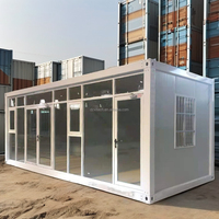 Maison de conteneur en acier de conception pliante de 20 pieds avec mur de verre pour atelier de bureau à domicile en matériau de panneau sandwich