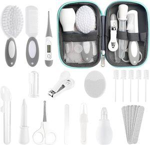 Trousse de Soin et Sécurité pour Bébé avec Brosse, Peigne, Mouche-Bébé – Essentiels de Soin pour <span class=keywords><strong>Nouveau</strong></span>-nés Filles et Garçons - Product Image 1