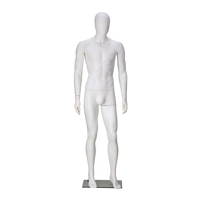 male Mannequin Adjustable Detachable Manikin with Metal Stand Plastic Full Body, White