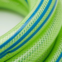 Tuyau d'eau en PVC vert transparent renforcé de fibres, durable, avec maille tressée et technologie anti-explosion à 3 couches
