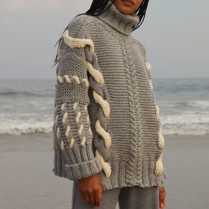 Jersey <span class=keywords><strong>de</strong></span> punto <span class=keywords><strong>de</strong></span> manga larga para mujer, suéter <span class=keywords><strong>de</strong></span> punto, suéter <span class=keywords><strong>de</strong></span> punto, prendas <span class=keywords><strong>de</strong></span> vestir exteriores, cuello alto, suéteres <span class=keywords><strong>de</strong></span> punto <span class=keywords><strong>de</strong></span> manga larga - Product Image 2