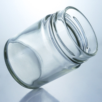 Wadah Makanan Kaca Bening Premium, Stoples Kaca Mulut Lebar 200ml untuk Madu dan Rempah-rempah dengan Tutup Logam