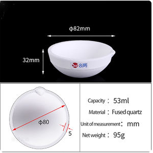 Hochtemperaturbeständiger 15ml 20ml 28ml 53ml Quarztiegel Feuerfeste Schale Schmuck-Raffinier-Testwerkzeug Labor OEM - Product Image 6