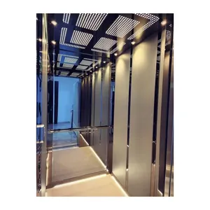 Commercial 6-Station 6-Floor Passenger Elevator 1000kg Capacity Modern Full Hairline Stainless Steel Hotels Apartments VVVF