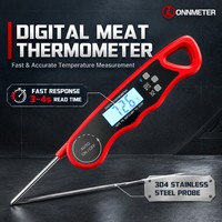 Thermomètre numérique pliable pour viande, lecture rapide en 3-4 secondes ° C/ ° Outil de barbecue F Switch avec écran LCD rétroéclairé