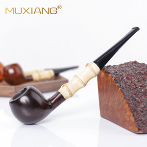 Muxiang Handmade Bamboo Tobacco Pipe Freehand Solid Wood Smoking Pipe - Product Image 2