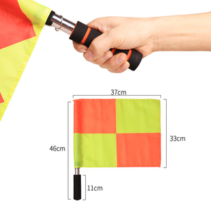Drapeaux carrés d'arbitre de football professionnels, matchs de football, acier inoxydable et tissu, 2 pièces, logo personnalisé - Product Image 4
