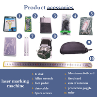 Machine de gravure et de marquage au laser à fibre Mopa de bureau 30W, CNC refroidie par air, DXF/PLT, mini portable pour la découpe de bijoux, de métaux et d'acier inoxydable