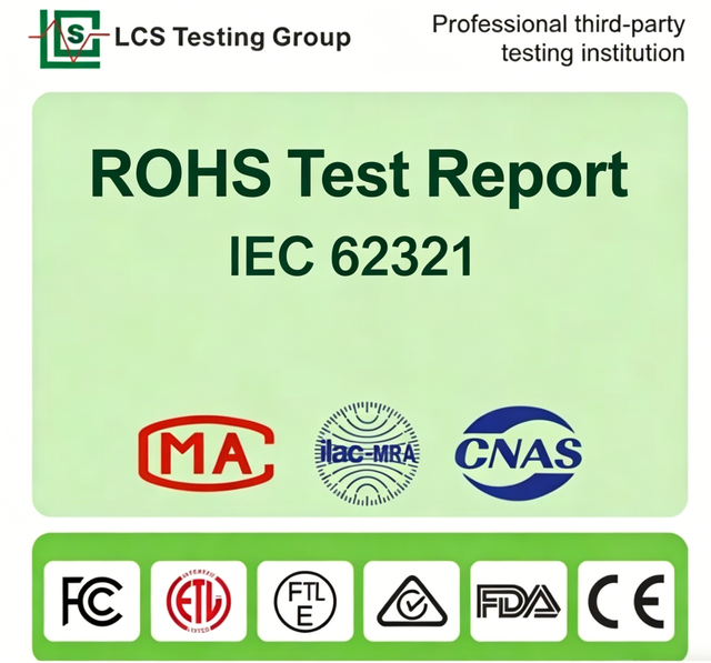 IEC 62321 RoHS Testing Service Chemical Analysis for Electronic Products ROHS Test Reports ROHS Test service