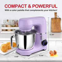 1300W Batteur sur socle électrique 4.5L Bol en acier inoxydable Pétrin à pâte automatique Mélangeurs d'aliments pour boulangerie
