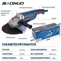 Meuleuse d'angle professionnelle industrielle 2400W 9 pouces, machine de découpe et de meulage électrique robuste 230mm, alliage d'aluminium, métal