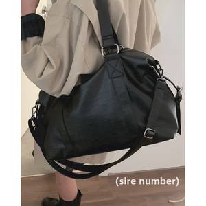 Sac fourre-tout décontracté en PU grande capacité avec fermeture éclair, doublure en polyester, nouvelle version, sac bandoulière pour le fitness, les voyages et les bagages, pour femmes - Product Image 1