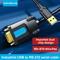 Câble adaptateur série USB vers RS232 industriel, puce double FTDI FT232RL, DB9 mâle, 921,6 Kbps, prise en charge COM pour CNC PLC Windows Linux