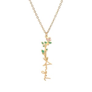 Regali in Metallo per San Valentino, Collana con Ciondolo a Forma <span class=keywords><strong>di</strong></span> Rosa in Acciaio Inossidabile Dorato per Ragazze - Product Image 4