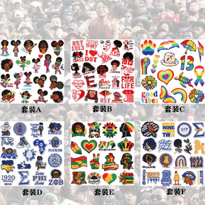 Black Independence Day Embroidered Cloth <strong>Patch</strong> Lips Letter Seal Iron-On Fabric for Garments Curly Hair and Bag <strong>Patch</strong> - Product Image 3