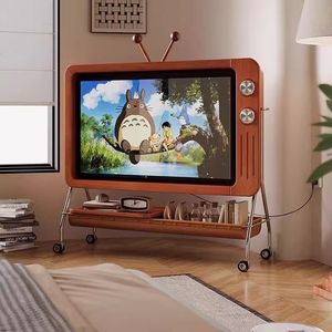 <span class=keywords><strong>Mueble</strong></span> de <span class=keywords><strong>TV</strong></span> Móvil de Madera Maciza Estilo Vintage <span class=keywords><strong>con</strong></span> <span class=keywords><strong>Ruedas</strong></span>, Diseño Nórdico, Muebles para el Hogar, para Salas de Estar, Dormitorios y Oficinas - Product Image 2