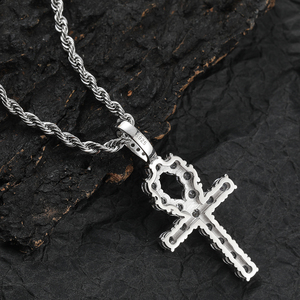 SP003 Collier pendentif croix en argent <span class=keywords><strong>sterling</strong></span> 925 serti de zircons cubiques avec chaîne torsadée, style hip-hop, pour fiançailles et cadeau de fête - Product Image 3
