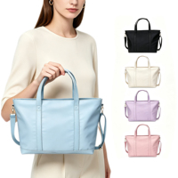 Sac fourre-tout en nylon personnalisé unisexe, couleur unie, sac à bandoulière de plage avec fermeture éclair et doublure en polyester