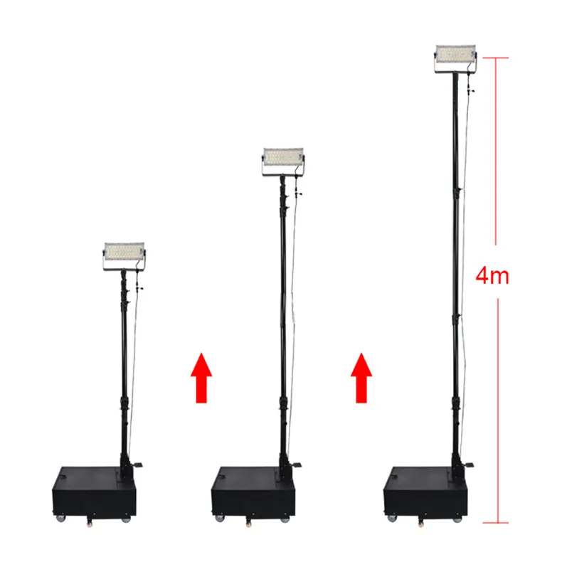 Di Động Telescopic Led Flood Chiếu Sáng Tháp Trailer Di Động 4M Ánh Sáng Ngoài Trời Tháp Làm Việc Ánh Sáng