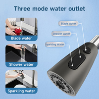 ARROW Pistolet de luxe en acier inoxydable Gris Robinet de cuisine Mélangeur chaud et froid Robinet d'évier Rotation à 360 degrés Robinet pulvérisateur extractible